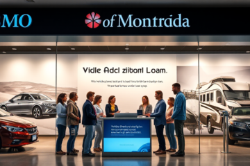 A person reviewing options for a vehicle acquisition loan from BMO.