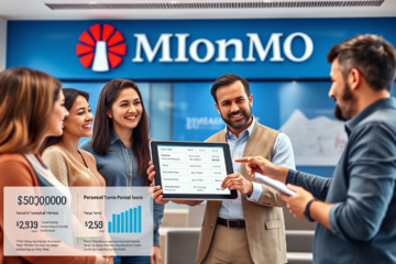 A woman reviewing her financial options for a personal loan with BMO.