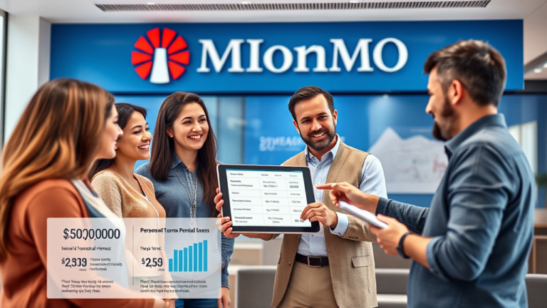 A woman reviewing her financial options for a personal loan with BMO.
