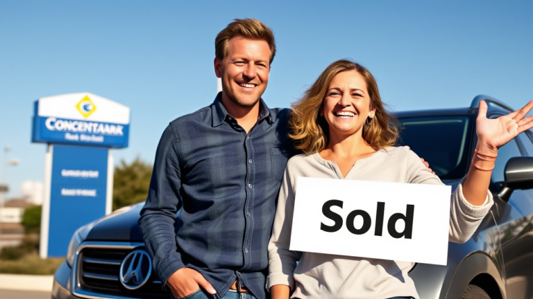 A happy couple discussing their new vehicle acquisition loan from Concentra Bank, showcasing the ease of affordable car ownership.