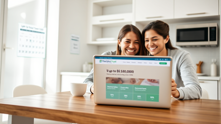 A person exploring options for a personal loan with Peoples Trust Company.