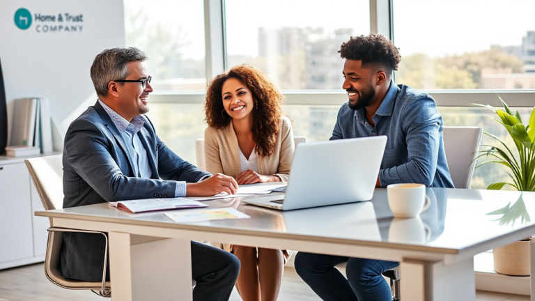 A person exploring loan options at Home Trust Company.