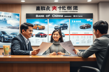 A visual representation of the Bank of China (Canada) vehicle loan offering, showcasing a customer exploring vehicle options.