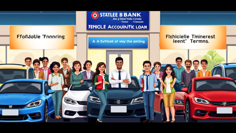 A representation of the State Bank of India's Vehicle Acquisition Loan options for financing vehicles.