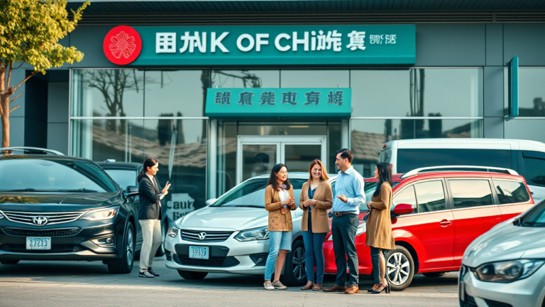 A selection of vehicles available for financing through the Bank of China Vehicle Acquisition Loan.