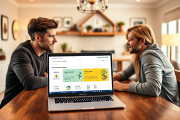 A couple discussing home financing options with Commonwealth Bank of Australia regarding a $20,000 home loan.