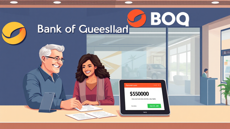 Illustration of Bank of Queensland personal loan application process.