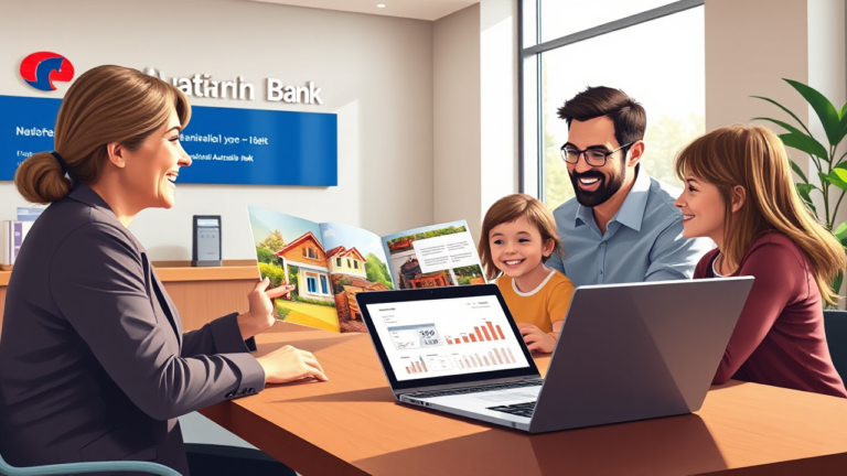 A young couple discussing home financing options with a NAB advisor.