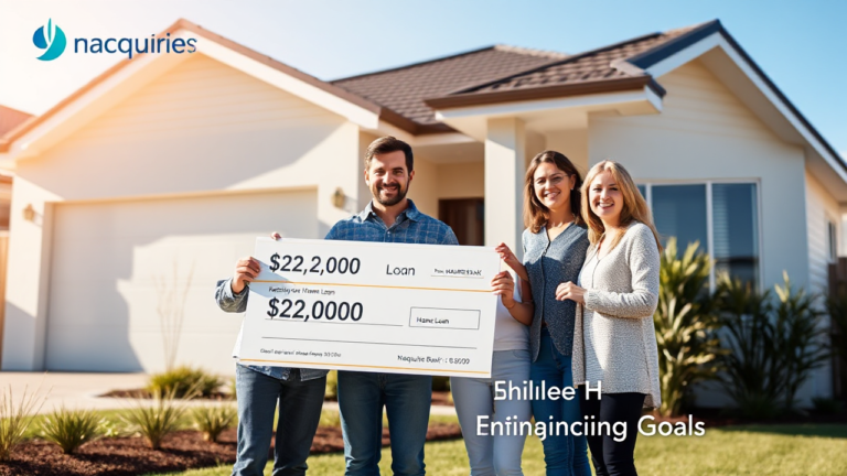 Illustration of a home with a $20,000 loan offer from Macquarie Bank.