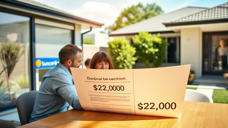 A young couple discussing finances for their first home loan.