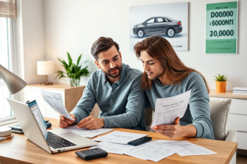 Person reviewing vehicle loan options with AMP Bank Ltd