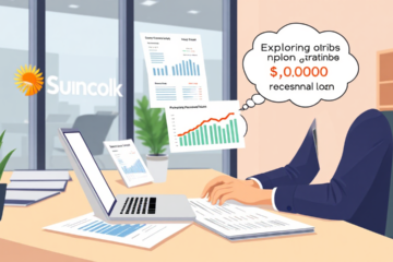 A person considering their options for a personal loan with Suncorp Bank.