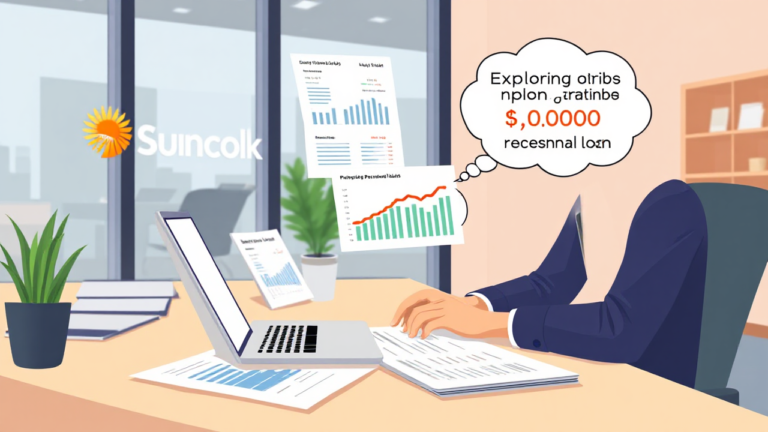A person considering their options for a personal loan with Suncorp Bank.