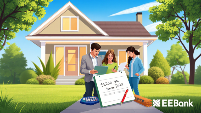 A couple reviewing their finances for a home loan.