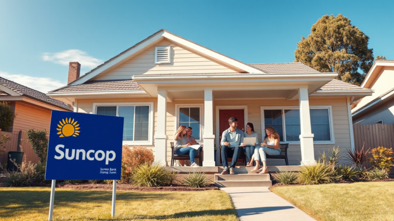 A person discussing home loan options at Suncorp Bank.