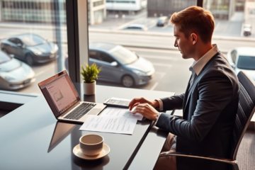 A person reviewing vehicle loan options online.