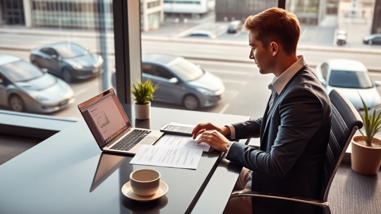A person reviewing vehicle loan options online.