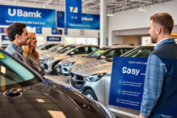 A person discussing vehicle loan options at UBank.