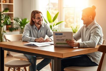 A couple discussing home financing options with Liberty Financial