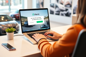 Image illustrating the process of securing a vehicle loan through Plenti for amounts up to $10,000.