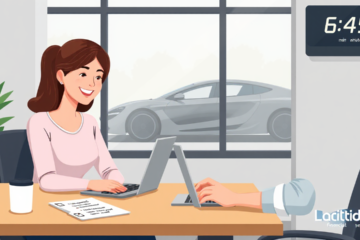 A person applying for a vehicle loan at Latitude Financial Services.