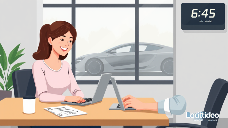 A person applying for a vehicle loan at Latitude Financial Services.