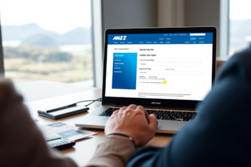 A person applying for a vehicle loan at ANZ Bank online.