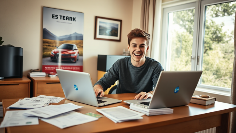 A person reviewing vehicle loan options at TSB Bank for up to $10,000.