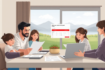 An image depicting financial planning for a home loan.