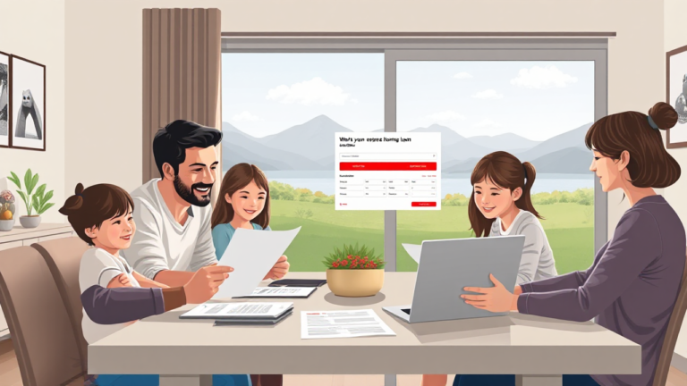 An image depicting financial planning for a home loan.