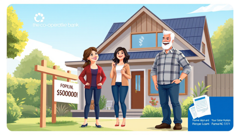 A cozy home representing financing options with a $20,000 loan from The Co-operative Bank.