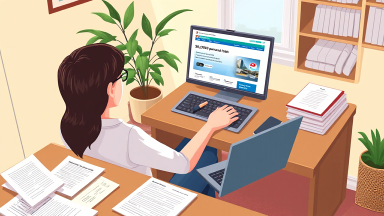 A person reviewing loan options with China Construction Bank for a personal loan