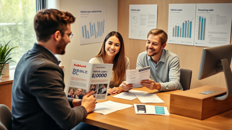 A person discussing a vehicle loan with Rabobank representative