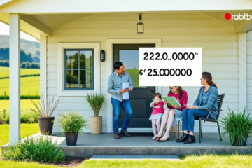 A couple discussing financing options for their new home, emphasizing a $20,000 home loan.