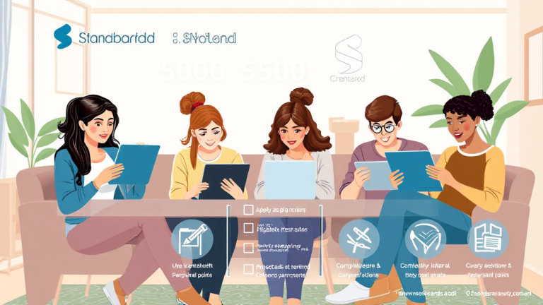 A person applying for a personal loan online with Standard Chartered Bank.