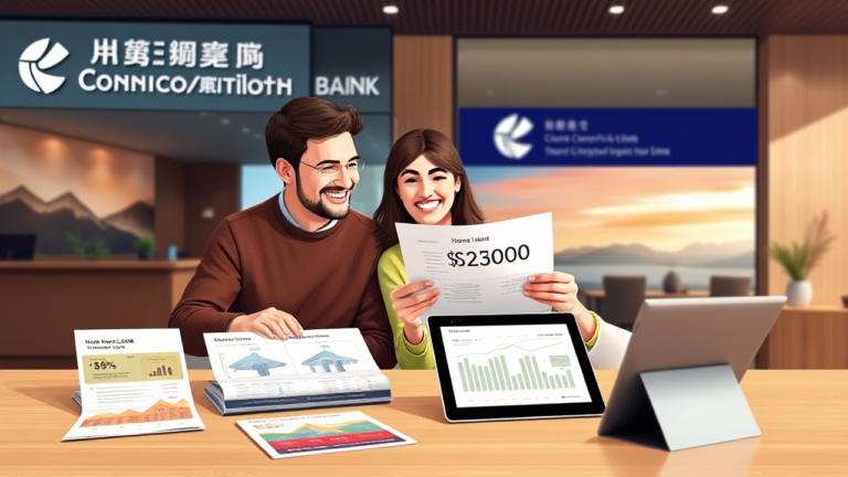 A family discussing home loan options with a bank representative at China Construction Bank, exploring financing solutions for their new home.