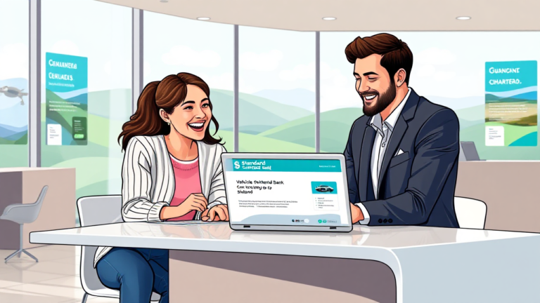A person considering a vehicle loan at Standard Chartered Bank