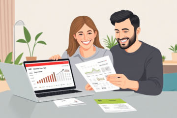 A couple discussing financing options for their new home with UBS advisors.