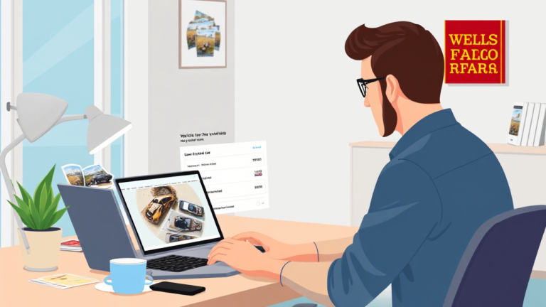 A person exploring vehicle loan options with Wells Fargo for financial assistance.