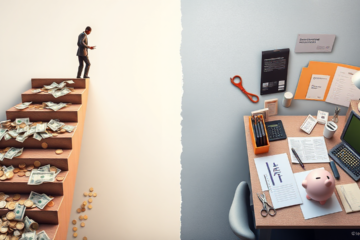 A person reviewing their finances and budgeting to overcome debt challenges.