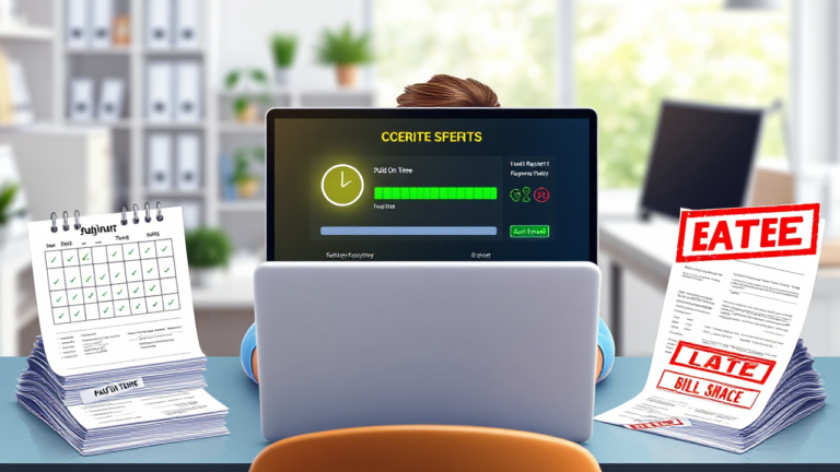 Illustration of a credit score chart highlighting the importance of timely payments.