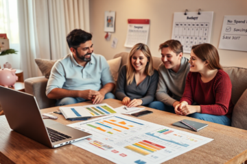 A person counting savings with a calculator and pen, symbolizing money-saving tips.