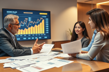 A calculator and documents representing loan comparison and interest rates.