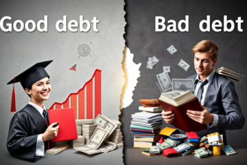 Conceptual image illustrating good vs bad debt