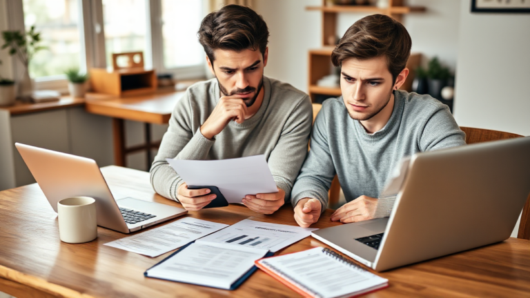 A person reviewing mortgage financing options with a calculator and documents.