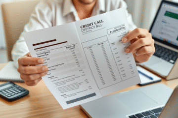 A close-up of a credit card bill showing detailed transactions.