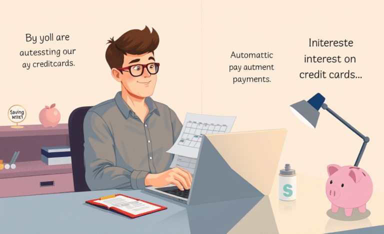A person reviewing their credit card statements to avoid interest charges.