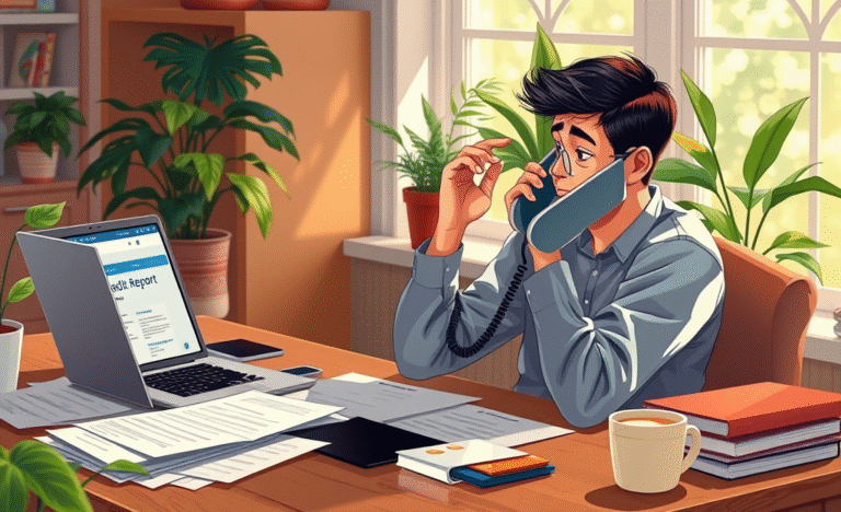 A person organizing credit reports and managing finances to clean their name with the help of a credit card.