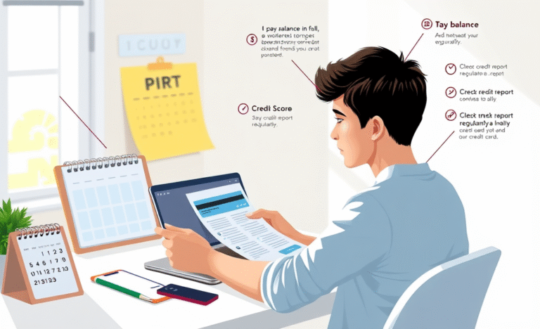 A person reviewing their credit card statement while managing finances wisely.