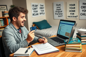 A student exploring options for credit cards to build financial responsibility.